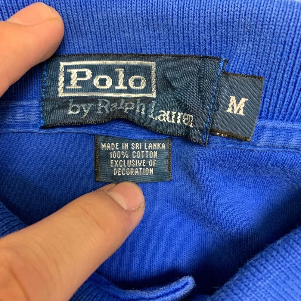 Polo By Ralph Lauren Shirt Mens Medium Blue Cotton Hi Lo Hem Golf Sportswear